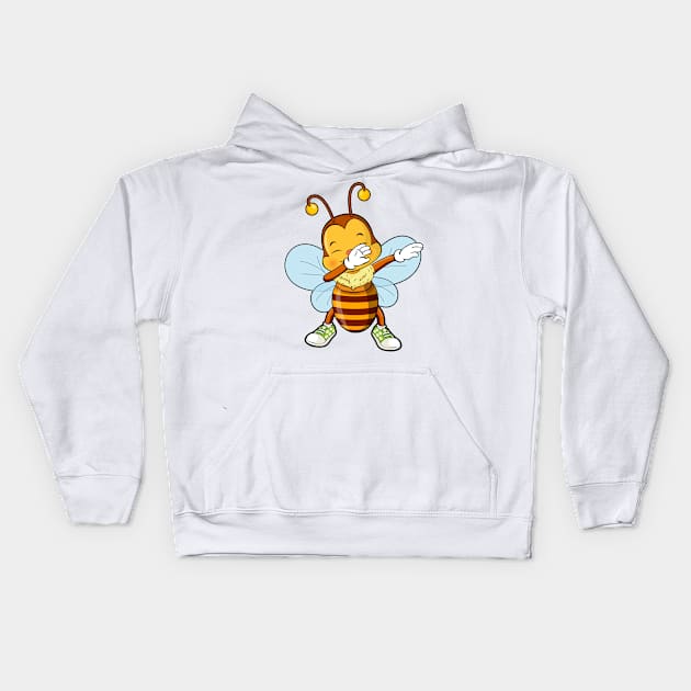 cute dabbing bee Kids Hoodie by zeno27